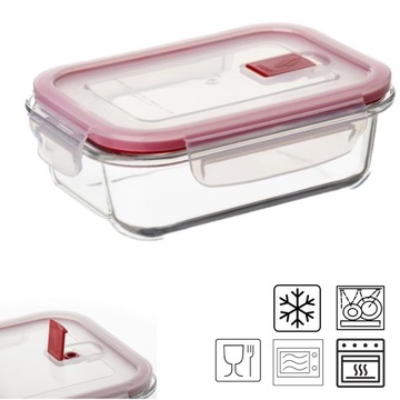 Pojemnik szklany do żywności do piekanirka i mikrofali pokrywką 1100 ml