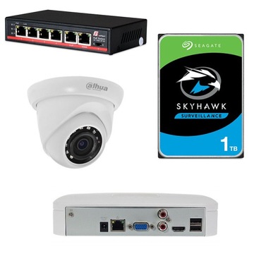 Dahua Monitoring IP AI ZESTAW 1 kamera 2MP SMD 1TB