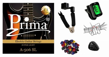 STRUNY DO GITARY ELEKTRYCZNEJ + AKCESORIA + GRATIS