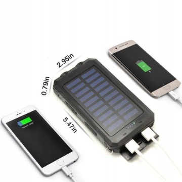 SURVIVAL 20000 SOLAR POWERBANK ВОДОНЕПРОНИЦАЕМЫЙ СО СВЕТОДИОДОМ