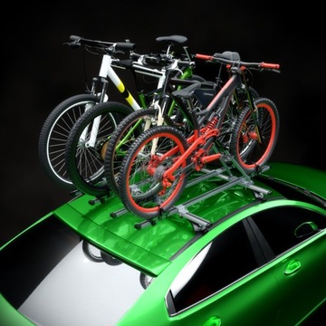 4x БАГАЖНИК ДЛЯ ВЕЛОСИПЕДОВ НА КРЫШЕ — АЛЮМИНИЕВЫЙ БАГАЖНИК ДЛЯ ВЕЛОСИПЕДОВ НА КРЫШЕ — AMOS