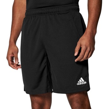 Męskie Spodenki Treningowe Adidas Szorty Czarne z Kieszeniami Oddychające L