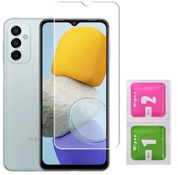 Кожаный чехол-кошелек для Samsung Galaxy M13 4G + закаленное стекло