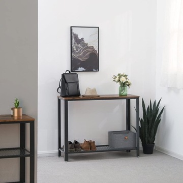Консоль для гостиной с полкой, промышленный стол LOFT VINTAGE