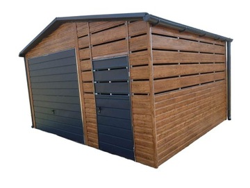 Garaż blaszany 3x4 z wiatką 2x4