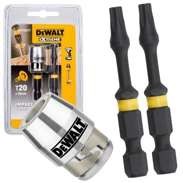 DeWALT Zestaw bitów TORX 2x T20 + uchwyt DT70537T