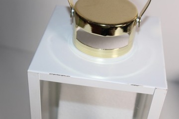 Lampion latarnia biała złota H54 DEcodomi