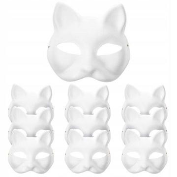 10 sztuk Biały kot maski Kot Pół twarzy Masquerade