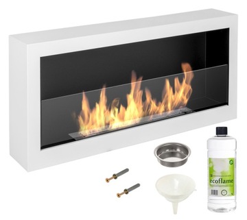 BIOKOMINEK S-Line BOX 90cm biały 900mm z SZYBĄ