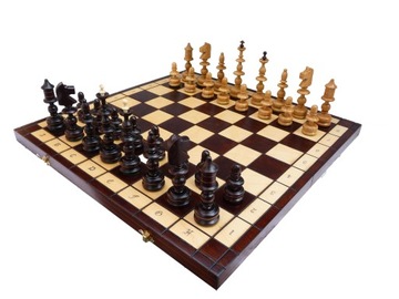 БОЛЬШИЕ СТАРЫЕ ПОЛЬСКИЕ ШАХМАТЫ (58x58см) Резные Деревянные