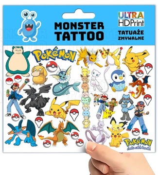 МОЮЩИЕСЯ ВРЕМЕННЫЕ ТАТУ ДЛЯ ДЕТЕЙ ДЕТСКИЕ ПОКЕМОНЫ ОРИГИНАЛЬНЫЕ ДИЗАЙНЫ