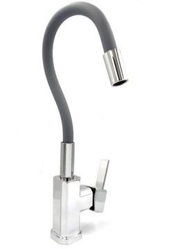 BATERIA KUCHENNA UMYWALKOWA ZLEWOZMYWAKOWA KRAN ELASTYCZNA ZLEW SZARA