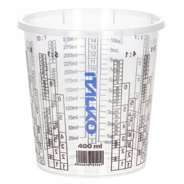 10x KUBEK DO MIESZANIA FARB LAKIERU Z PODZIAŁKĄ 400ml ITALKO