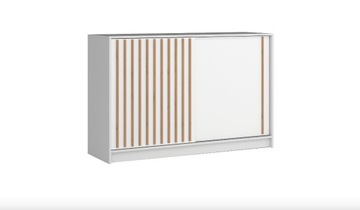 Komoda Przesuwna 150cm Biała + Lamele AR
