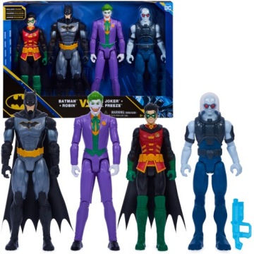 Batcman DC Sada 4 Akčních Figurek Batman Robin Joker Mr Freeze 30 CM