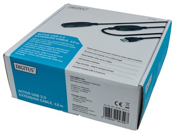 Кабель USB 3.0 A-A, активный удлинительный кабель Digitus, 15 м