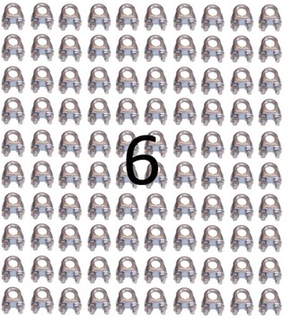 ЗАЖИМ ДЛЯ СТАЛЬНЫХ КАНАТОВ 6мм 100 шт. ЗАЖИМ ДЛЯ СТАЛЬНЫХ КАНАТОВ