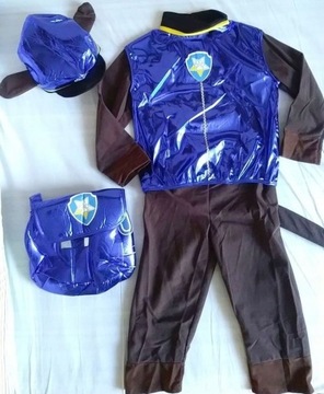 Strój Psi Patrol Chase Policjant + plecak r.110