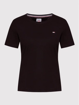 Tommy Jeans t-shirt koszulka damska Regular Fit czarna DW0DW14616-BDS S