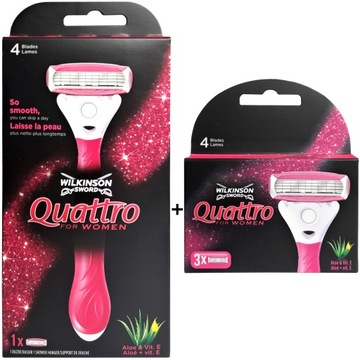 Maszynka WILKINSON Quattro for WOMEN + 3x Wkłady