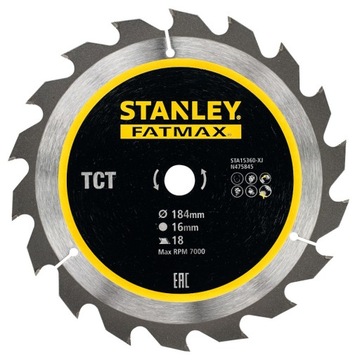 STANLEY STA15360 Tarcza Węglik TCT HM 184x16mm 18z