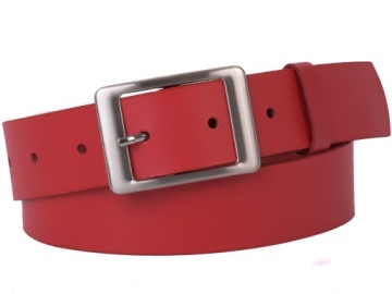 Ремень женский КОЖАНЫЙ 4см Красный |обхват 75