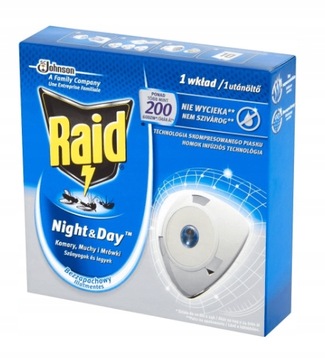 RAID NIGHT & DAY WKŁAD ZAPAS NA KOMARY MUCHY MRÓWKI