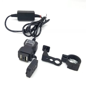 Зарядное устройство для мотоцикла, 2 разъема USB для руля