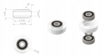 НАБОР РОЛИКОВ С V-ПАЗОМ + ЭКСЦЕНТРИЧЕСКИЙ ВИНТ 4 ШТ.