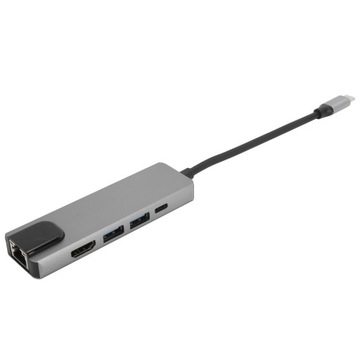 Многопортовый адаптер USB-концентратора TypeC для мультимедийного интерфейса высокой четкости 5