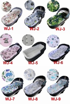 Постельное белье для коляски, вкладыш с поролоновым матрасом, приличного размера, МНОГО ЦВЕТОВ.