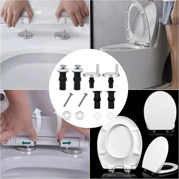 2 ЗАМЕННЫЕ ПЕТЛИ СИДЕНЬЯ ДЛЯ УНИТАЗА, КРЕПЕЖНЫЕ ГАЙКИ, ЖИДКАЯ ПАРА 50 мм