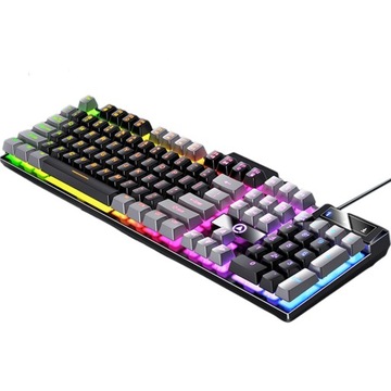 Przewodowa mechaniczna klawiatura do gier/podświetlana RGB USB oświetlenie