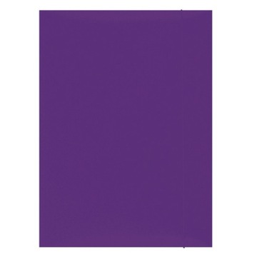 TECZKA Z GUMKĄ OFFICE PRODUCTS, KARTON, A4, 300GSM, 3-SKRZYDŁOWA FIOLETOWA