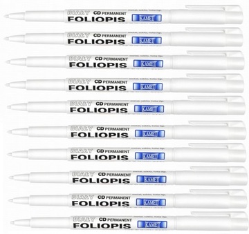 MARKER FOLIOPIS Kamet K100 PERMANENTNY BIAŁY x 10