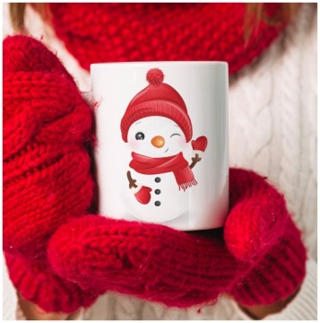 Рождественская кружка со снеговиком, новогодний подарок