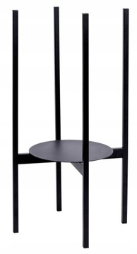 KWIETNIK CZARNY LOFT STOJAK NA KWIATY ROŚLINY DONICZKI METALOWY PÓŁKA 70 cm
