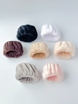 OPASKI SPA NA NADGARSTKI DO PIELĘGNACJI TWARZY PLUSZOWE CZARNE 2 SZT