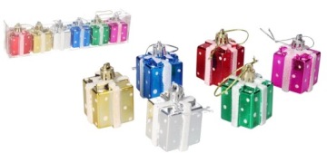 BOMBKI PLASTIKOWE NA CHOINKĘ STROIK PREZENT 6SZT