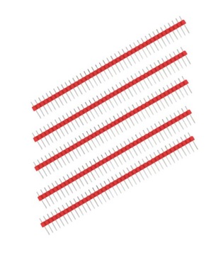 5 szt. listwy 40PIN (raster 2.54) - czerwone