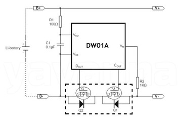 BMS 1S 3,6–4,2 В 2–3 А Li-Ion/Li-Po 18650 ЗАЩИТА