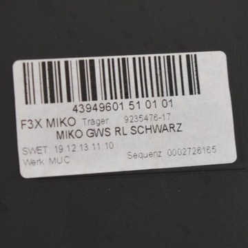 BMW 4 F32 COUPE RHD KONZOLA STŘEDNÍ  9235476 2015