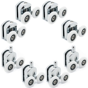Komplet 8 rolek do kabiny prysznicowej czarne 23mm