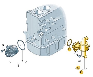ASO VW AUDI TERMOSTAT DIESEL 1,6 -03L121111AN