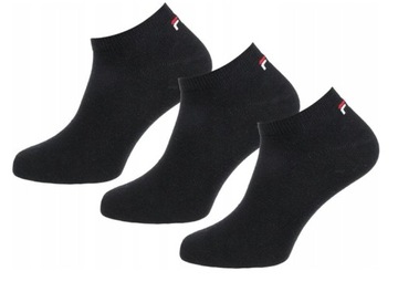 Skarpetki uniwersalne Fila 3-PACK BLACK CZARNE STOPKI r. 43-46
