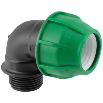 KOLANO SKRĘCANE ŁĄCZNIK RURY WĘŻA 32MM PE GWINT ZEWNĘTRZNY 3/4 CALA