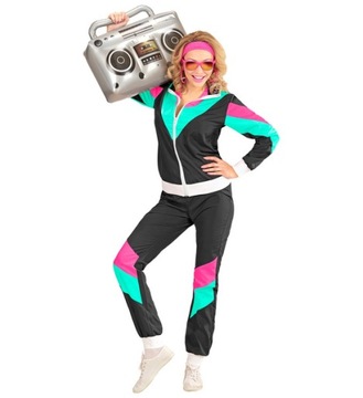 STRÓJ DRES LATA 80 CZARNY DRESY DISCO XL