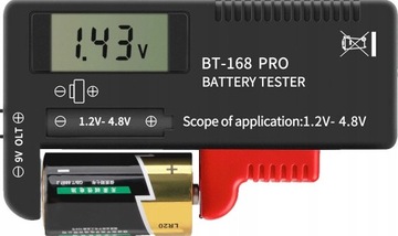 Cyfrowy tester miernik baterii ogniw AA AAA R9 LR CR 18650