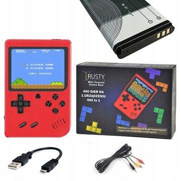 GAMEBOY Konsola przenośna Trusty T400 DUŻO GIER KOLOROWY LCD + KABEL USB TV