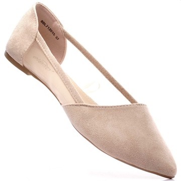 BALERINY BEŻOWE BUTY DAMSKIE SZPIC EVENTO 2015 37